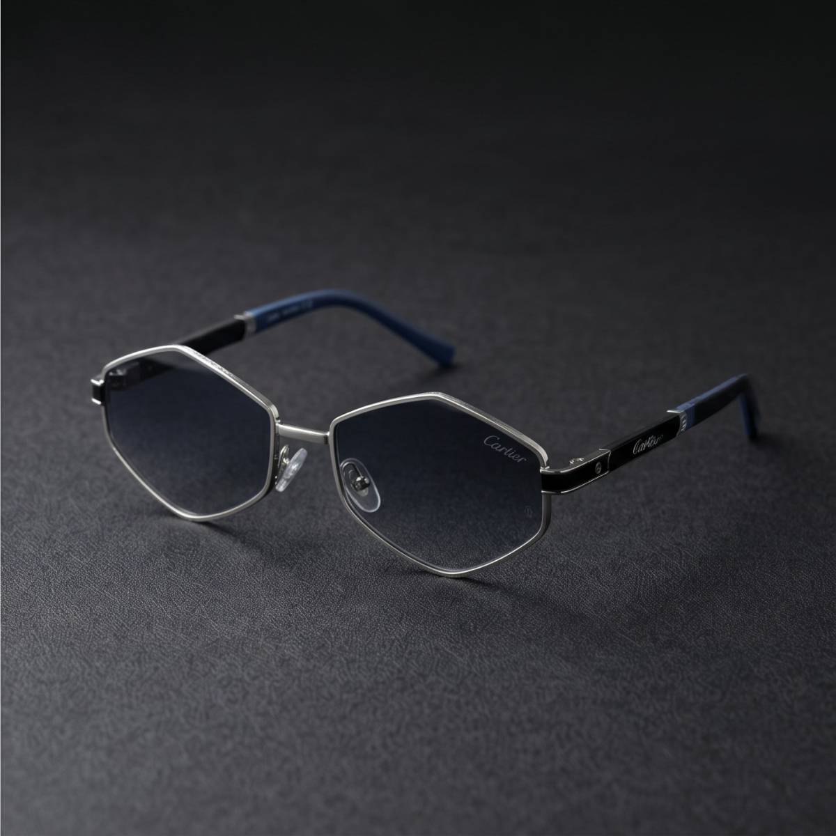 Cartier Geometric Blue Gradient Sunglasses sky blue view 2