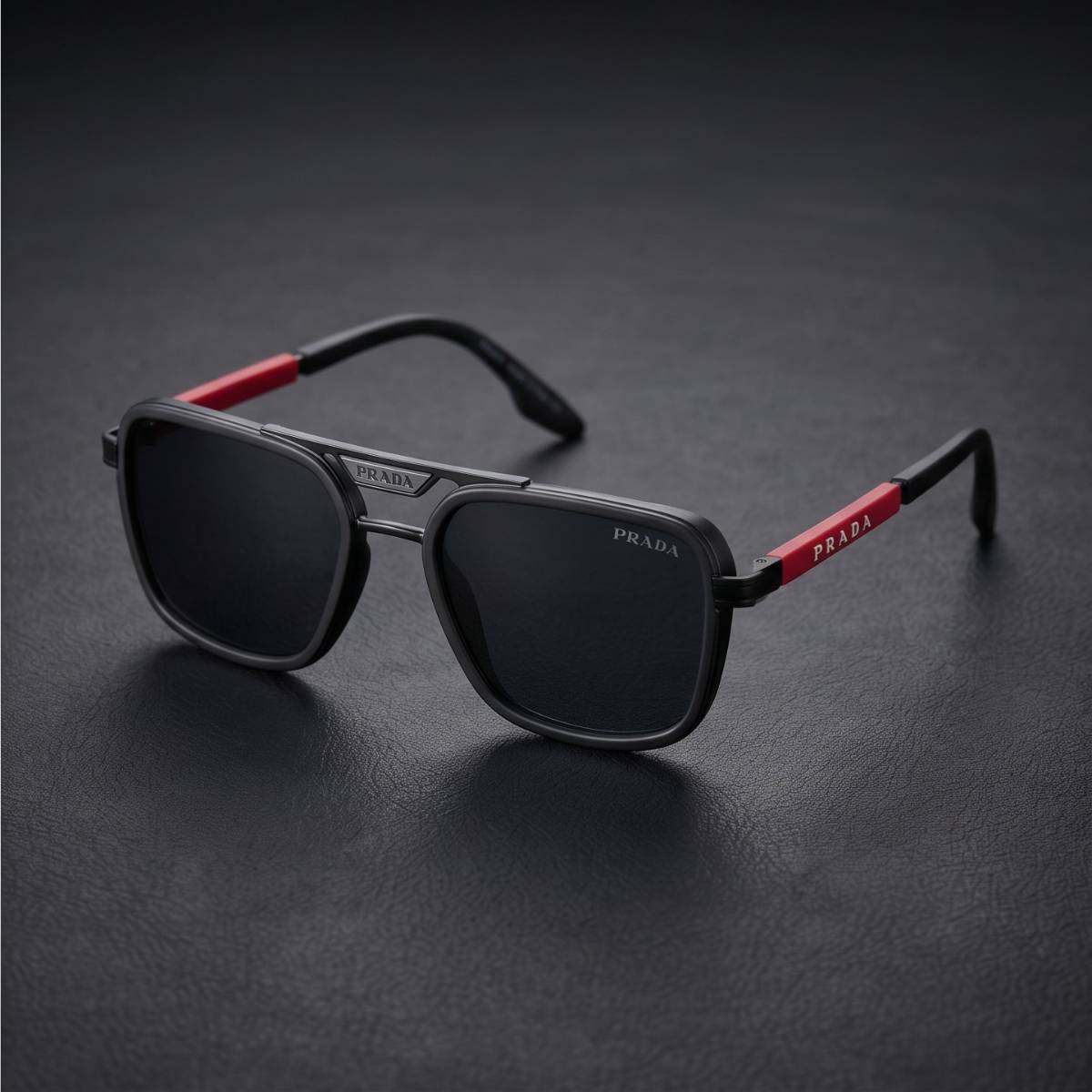 Prada Linea Rossa Navigator Sunglasses black,red view 2