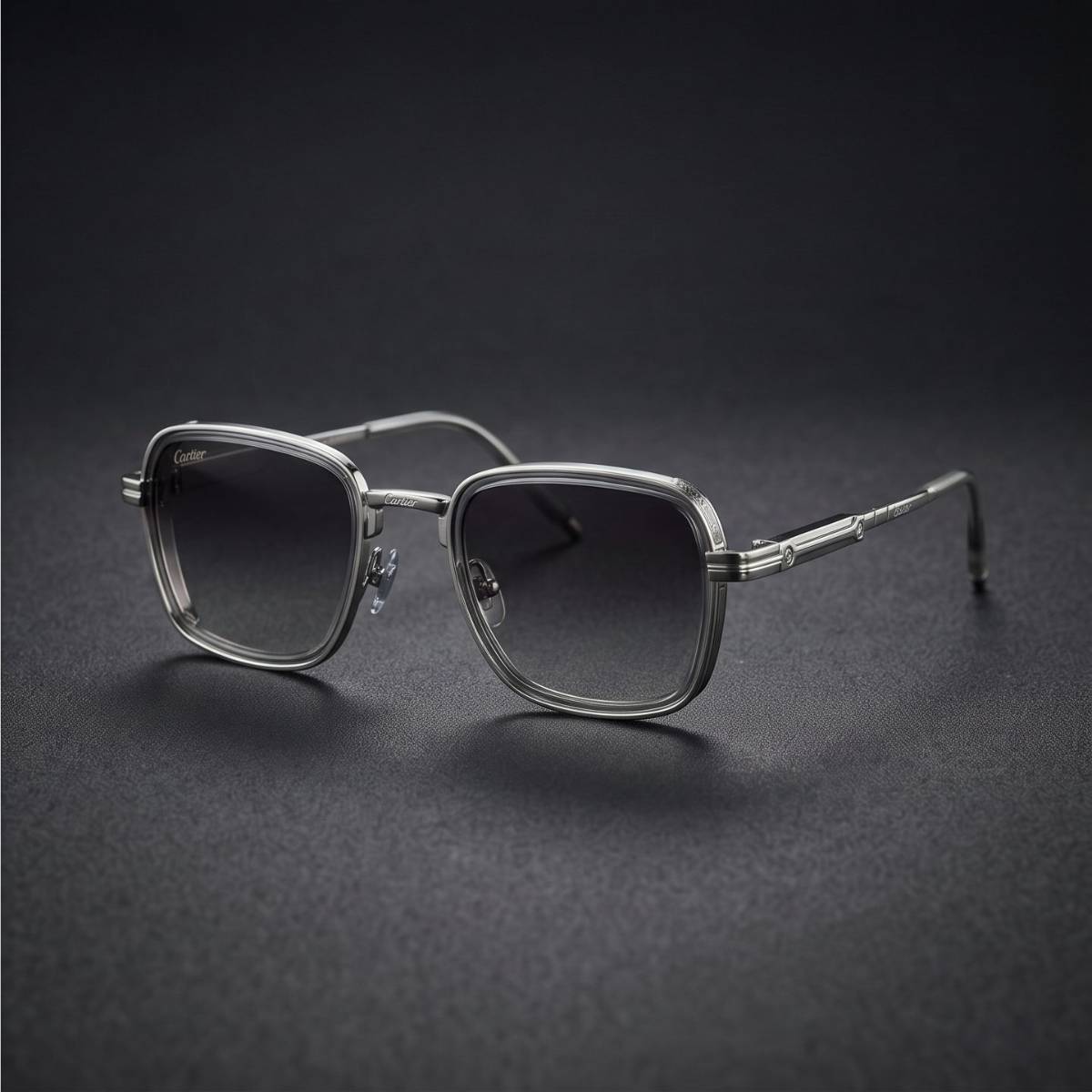 Cartier Santos Square Sunglasses silver view 2