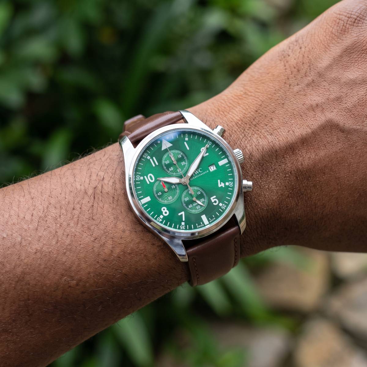 IWC Pilot Chronograph Green view 2