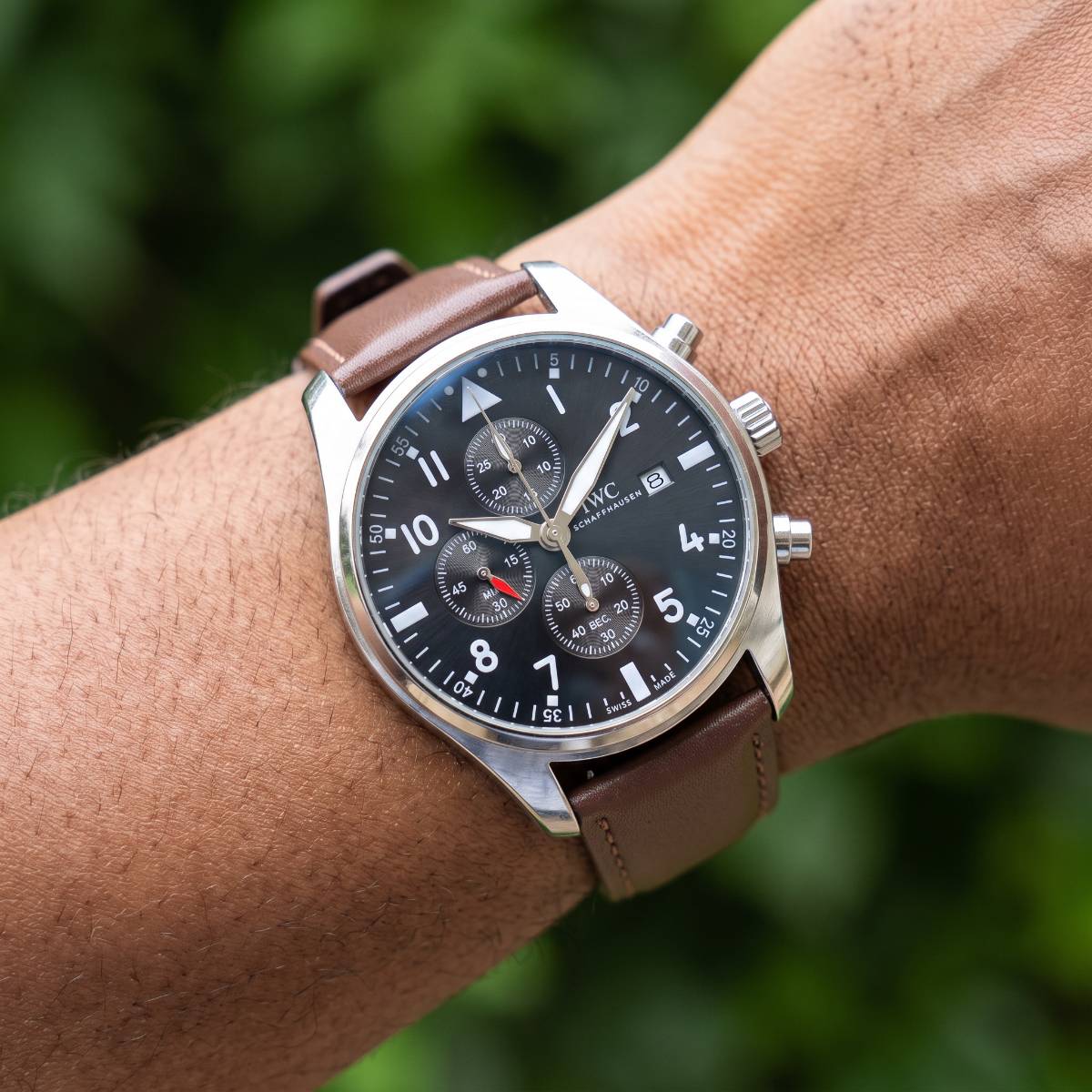 IWC Pilot Chronograph Spitfire brown view 2
