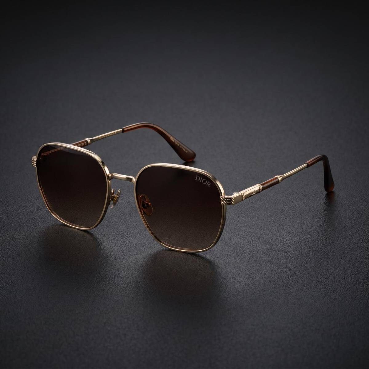 Dior Gold Geometric Sunglasses view 2