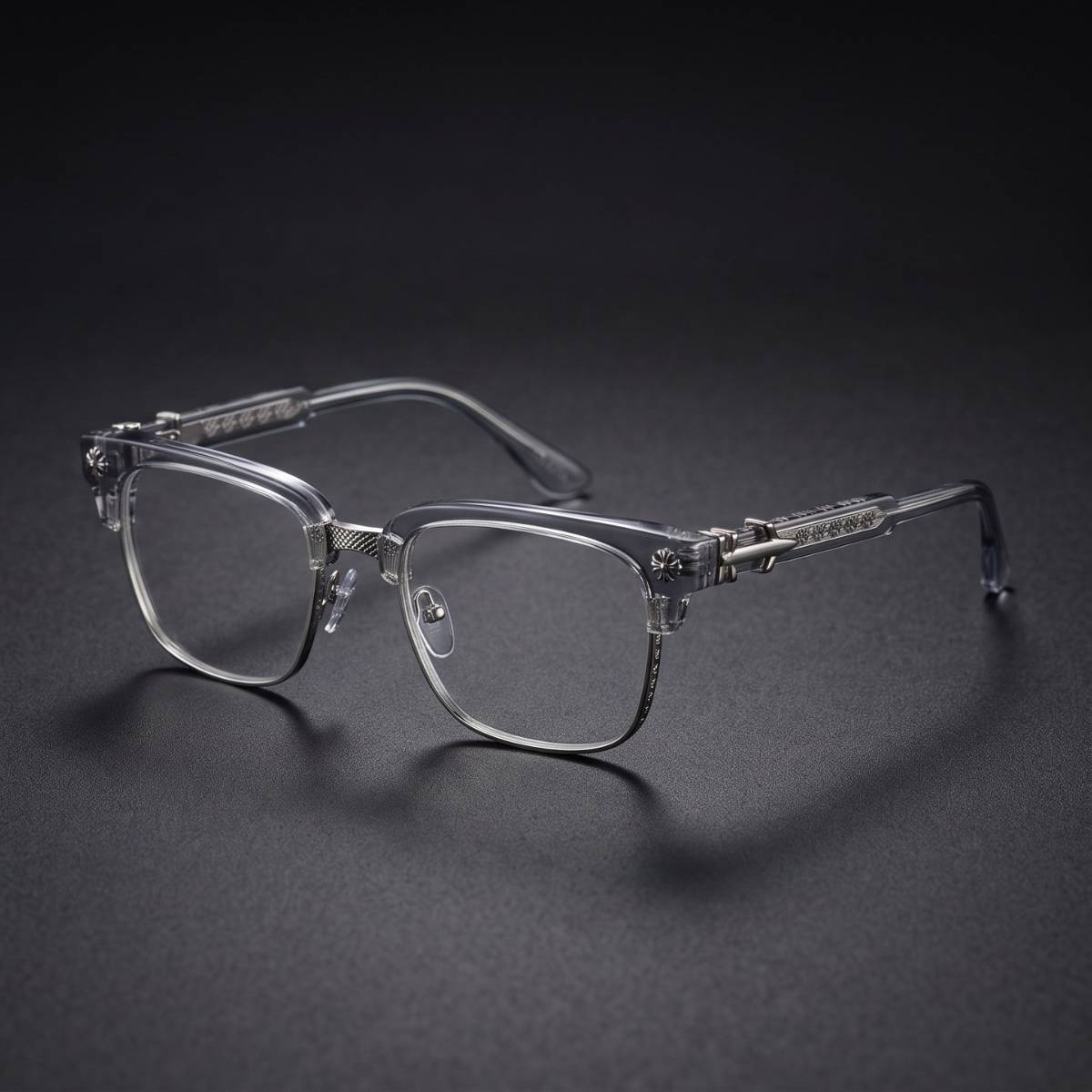 Chrome Hearts Clubmaster Clear Eyeglasses view 2