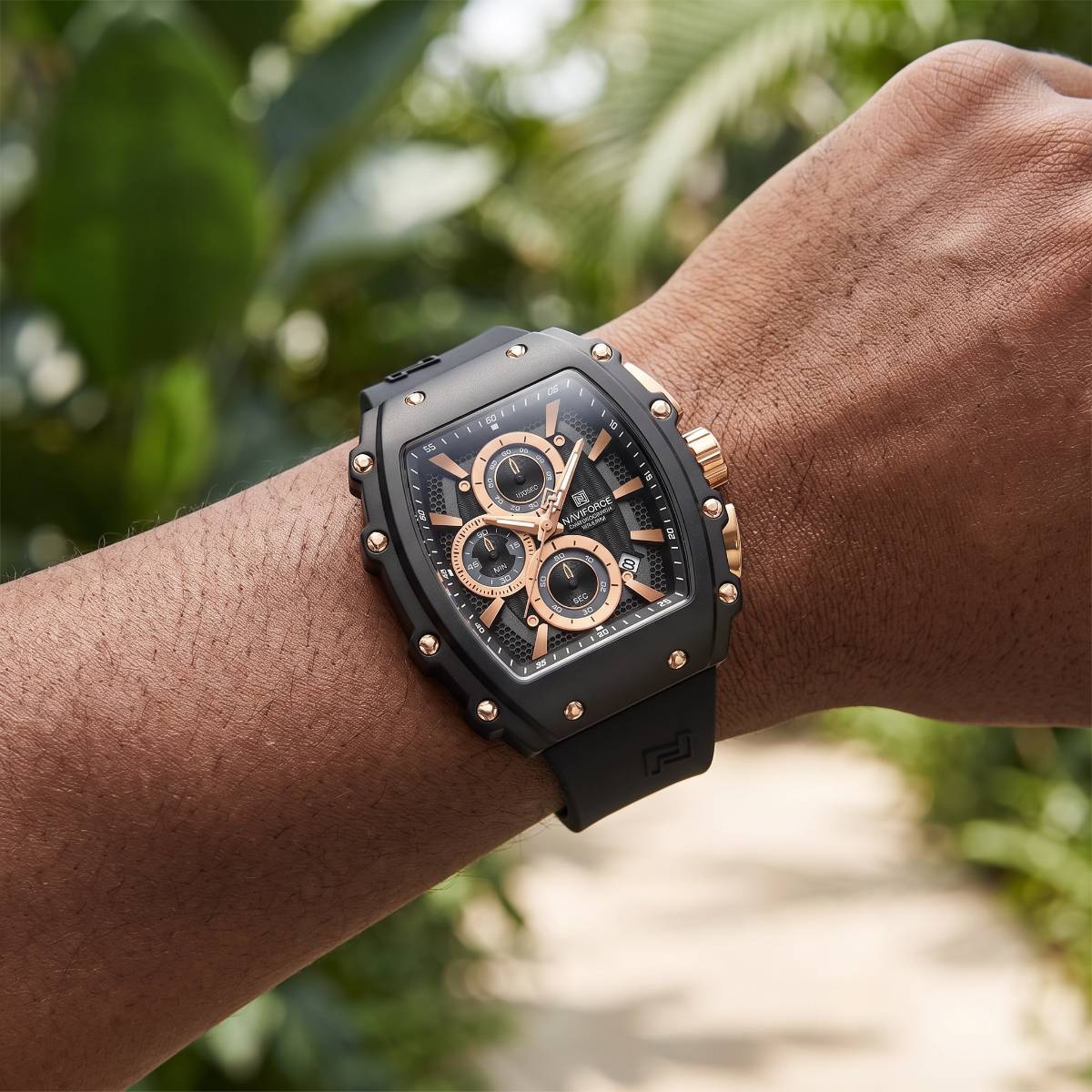 Naviforce Tonneau Chronograph Sport Watch view 2