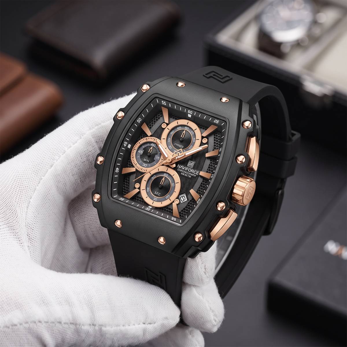 Naviforce Tonneau Chronograph Sport Watch