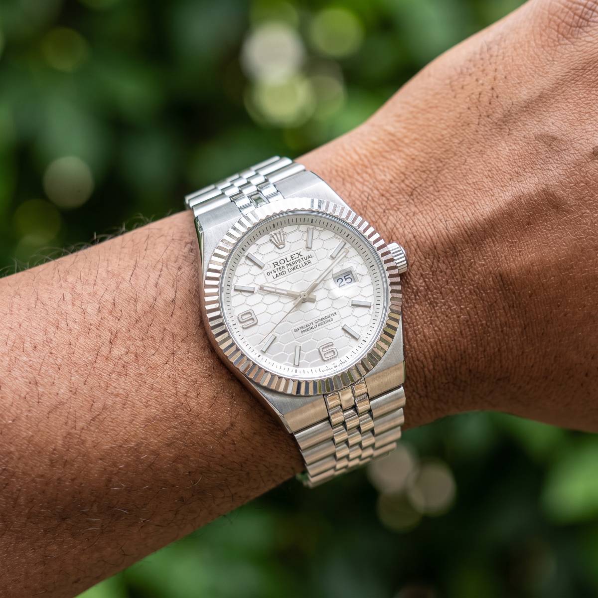 Rolex Oyster Perpetual Land-Dweller white view 2