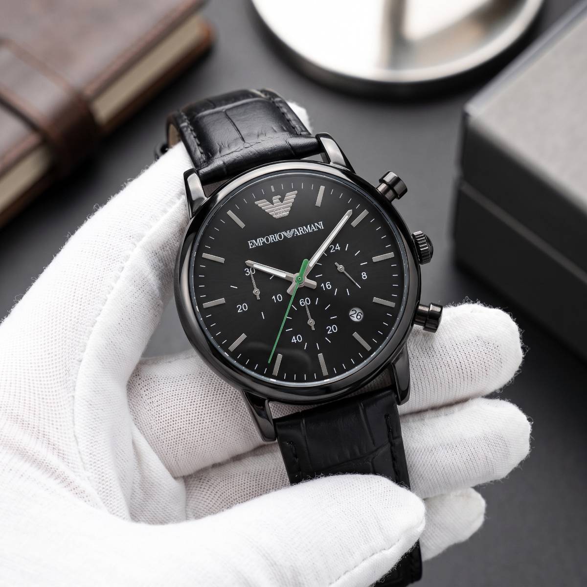 Emporio Armani Chronograph Black Watch - view 1