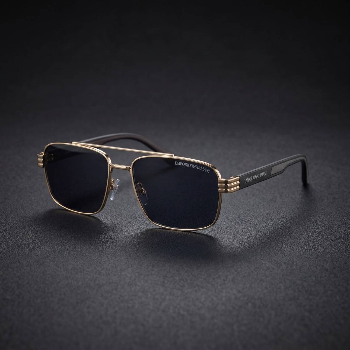 Emporio Armani Gold Navigator Sunglasses view 2