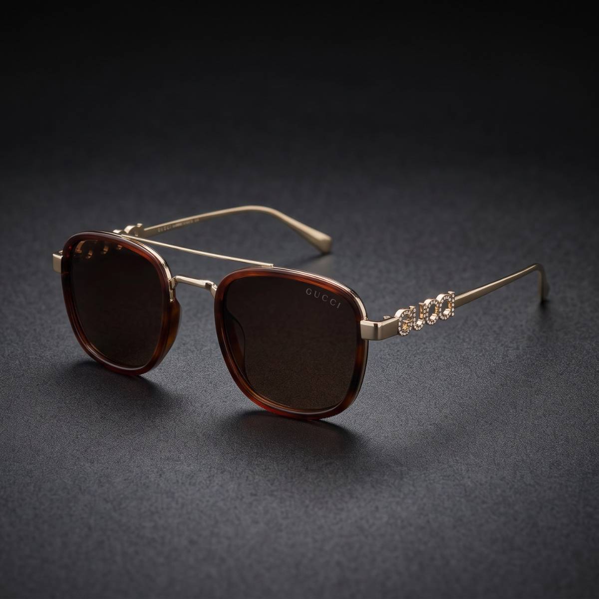 Gucci Crystal Logo Aviator Sunglasses  view 2