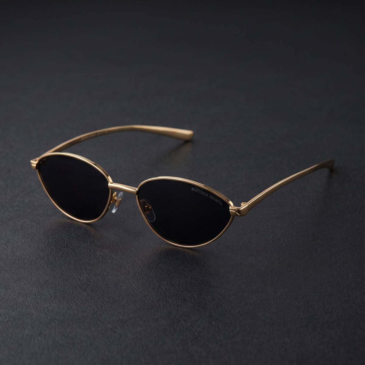 Bottega Veneta Gold Cat-Eye Sunglasses view 2