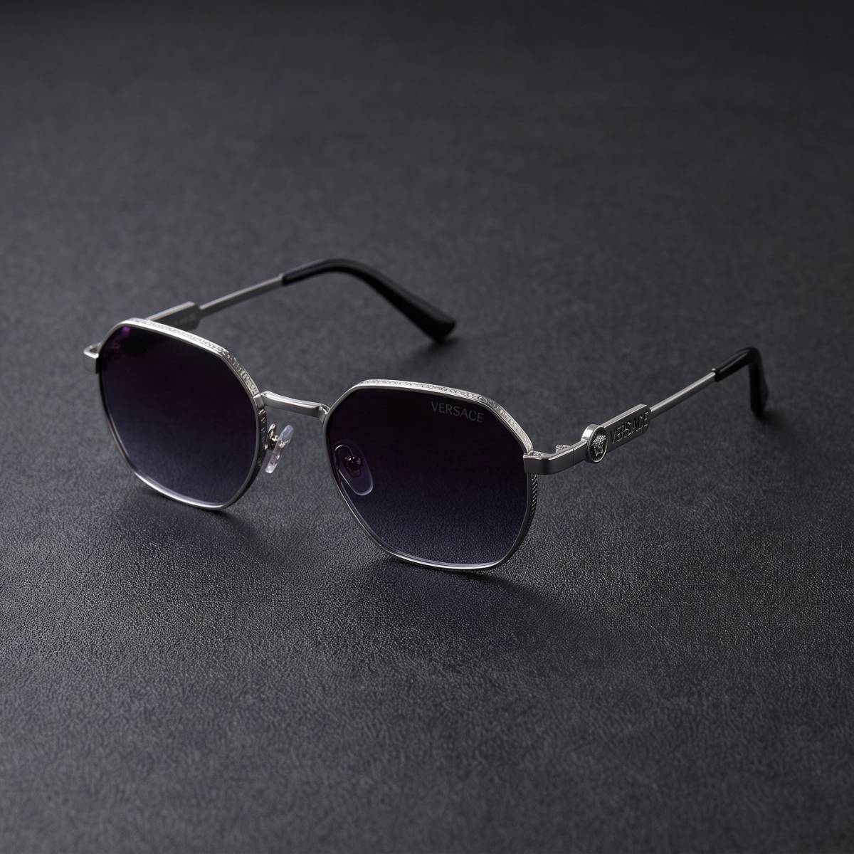 Versace Geometric Metal Sunglasses view 2