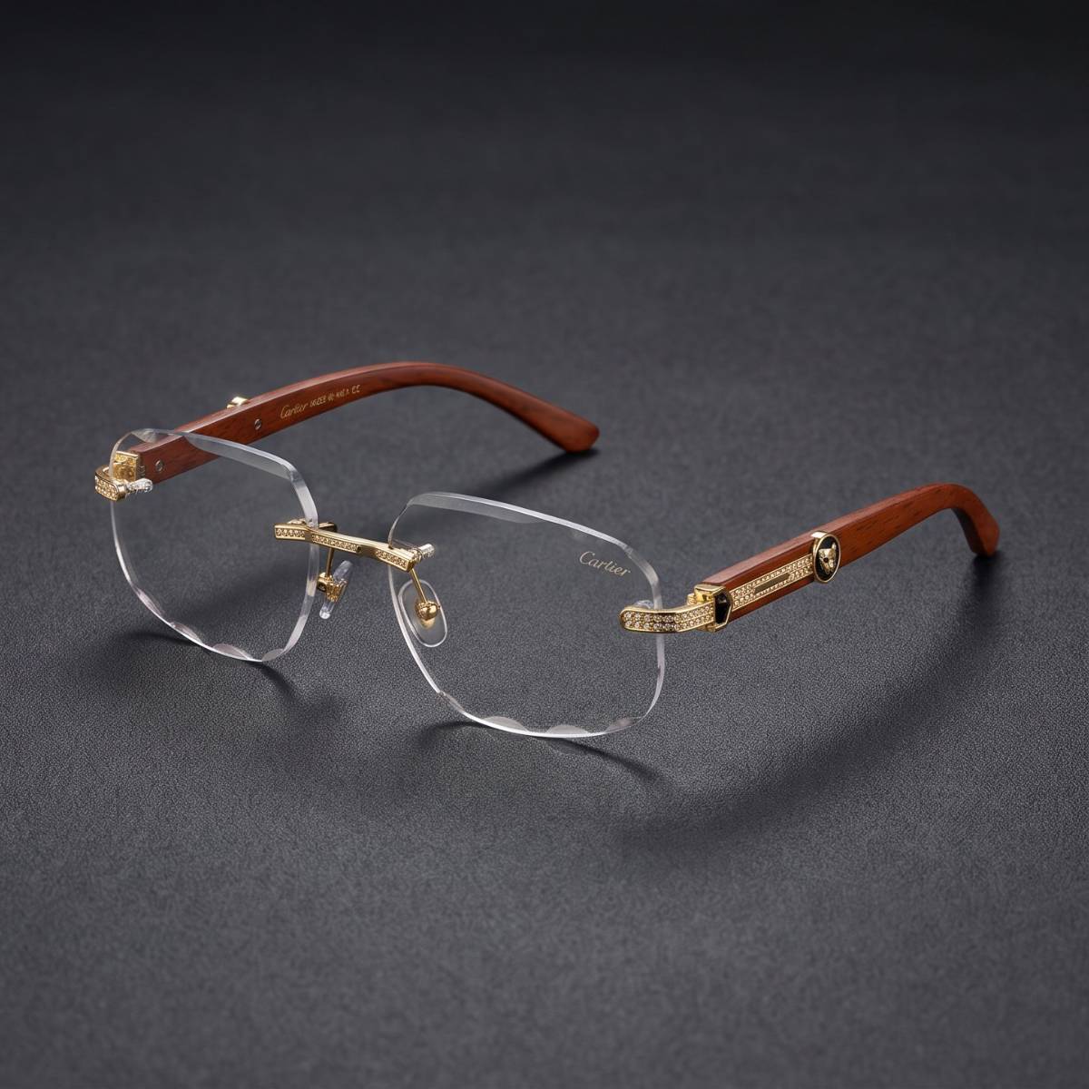 Cartier Panthère Wood Eyeglasses view 2
