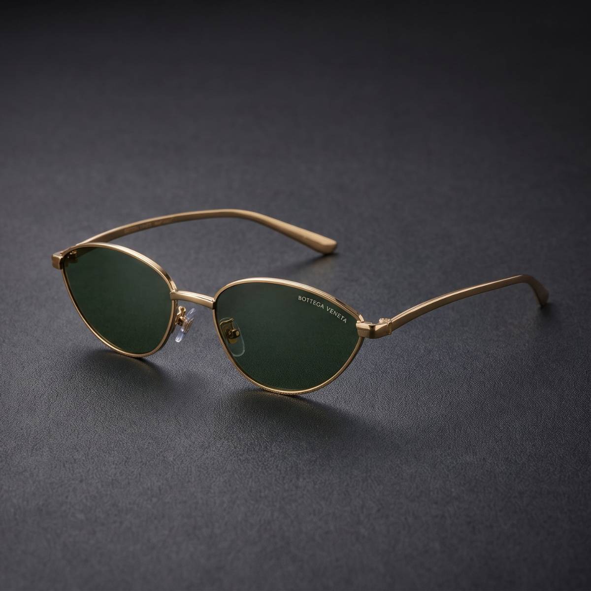 Bottega Veneta Gold Cat-Eye Sunglasses green view 2