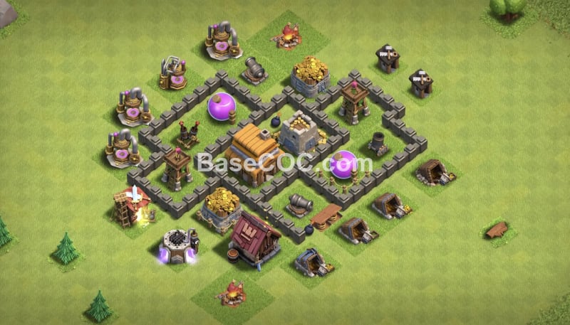 TH4 CWL War Base Anti Dragon 2026