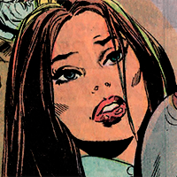 Batman issue 244. Close-up to Talia al Ghul, looking up with a pleading expression.