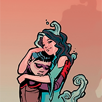 DC's 'Twas the Mite Before Christmas, "Wonderful Toys". Damian hugs tight onto a mirage of Talia conjured by Bat-Mite.