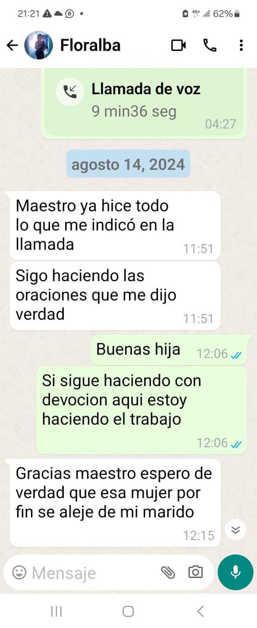 Captura de WhatsApp del caso 1, foto 1