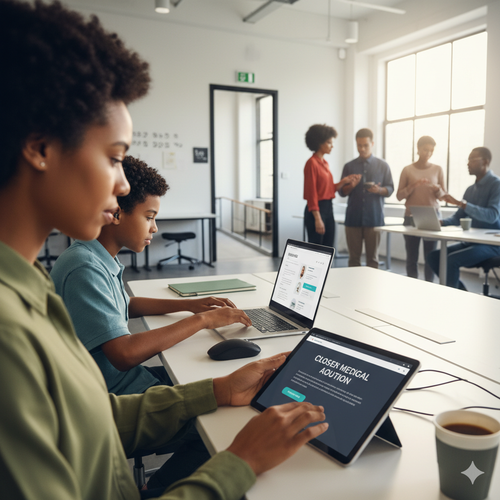 Modern web design on a laptop