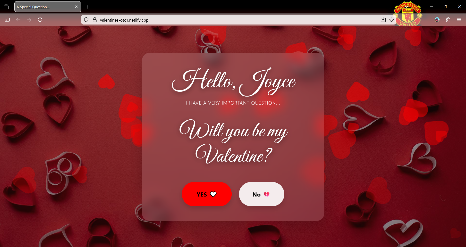 Interactive Valentine's Proposal