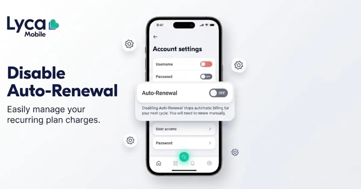 How to cancel Lycamobile auto renewal in account settings