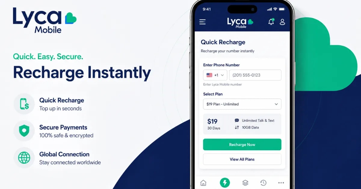 How to recharge Lycamobile online, quick recharge page