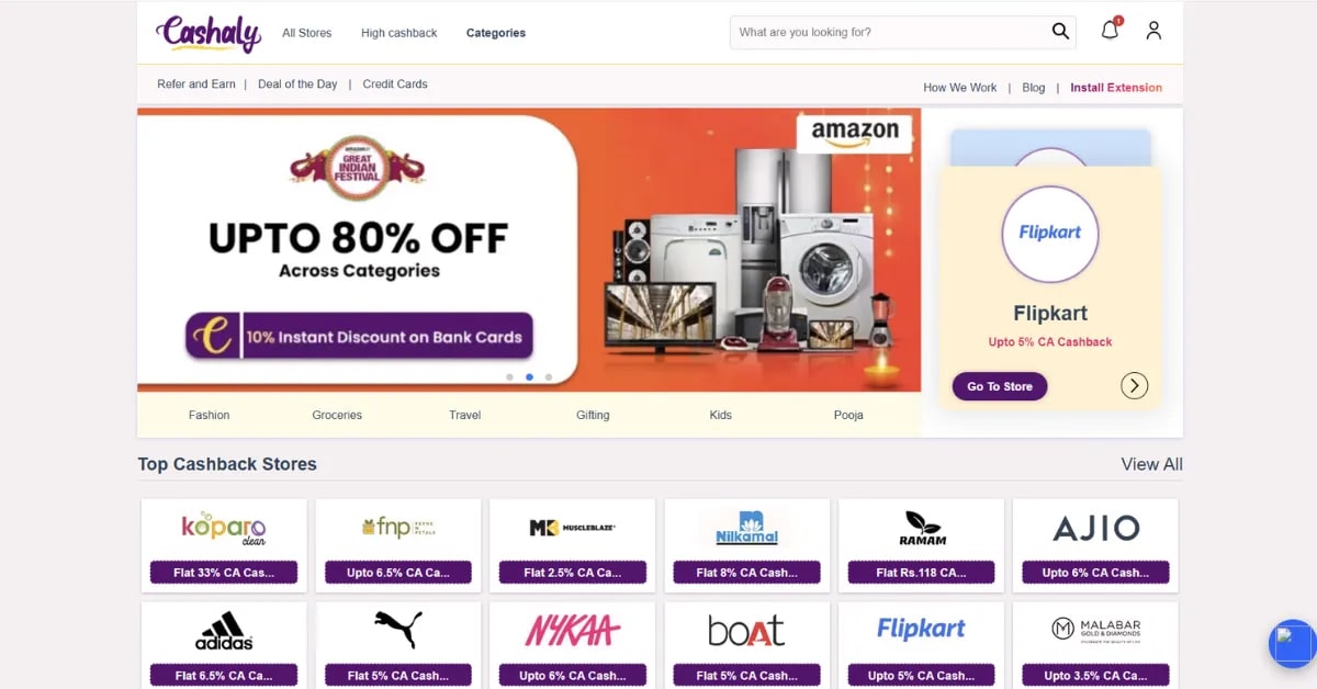Cashaly homepage - Best festive deals and coupons India 2026