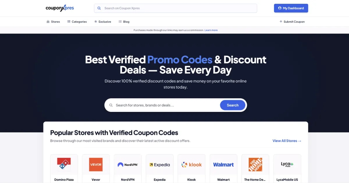 CouponXpres homepage - Best verified coupon codes India 2026
