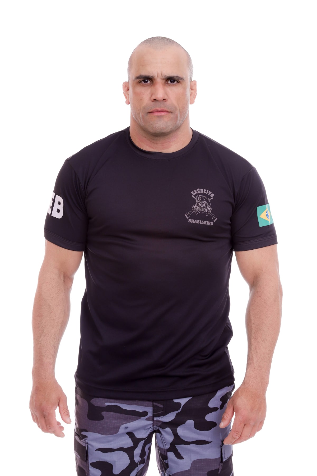 Camiseta Exército Brasileiro Escrito Amarelo - Preta - Miniatura 4