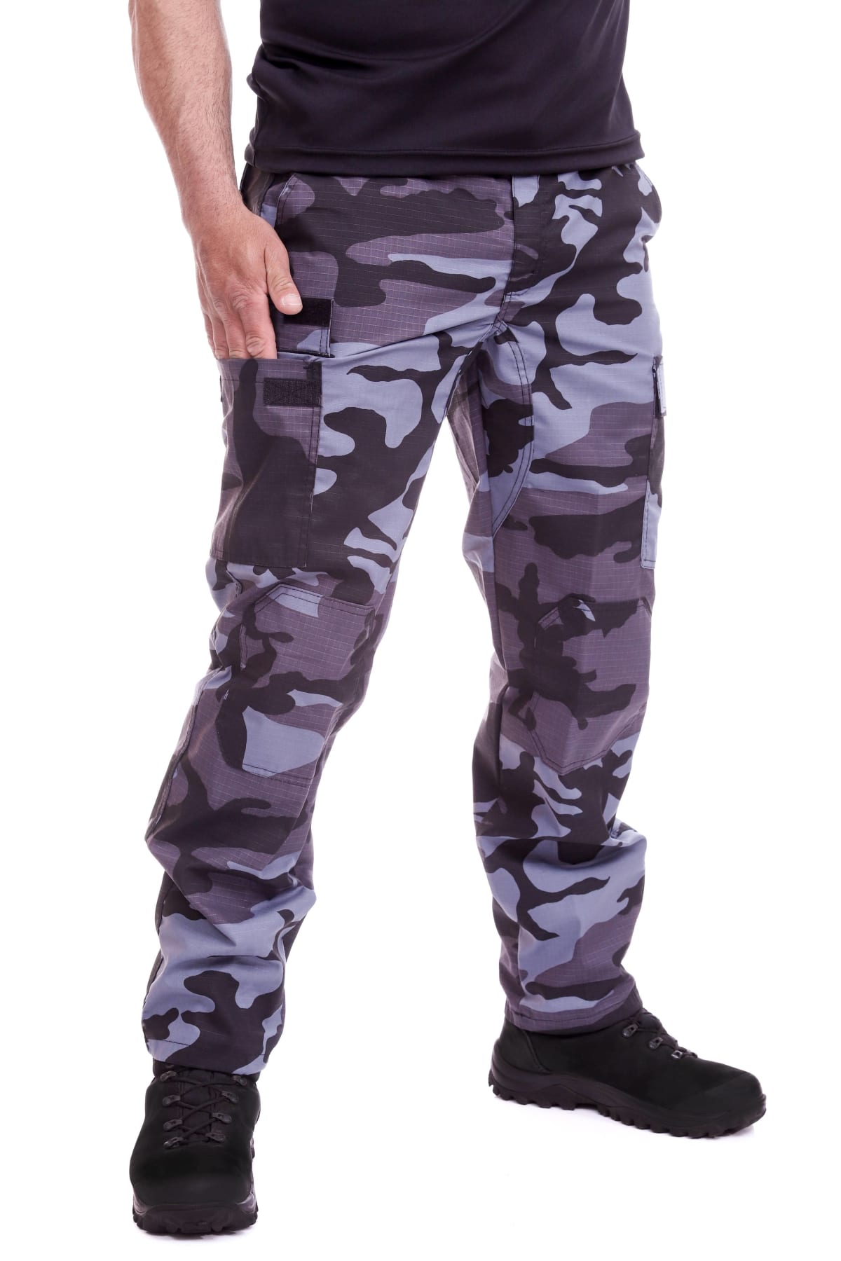 Calça Camuflada Urbana Cinza - Rip Stop com 6 Bolsos - Miniatura 5