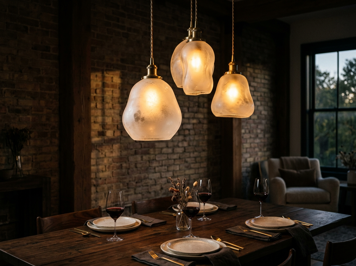 Sculptural pendant light cluster