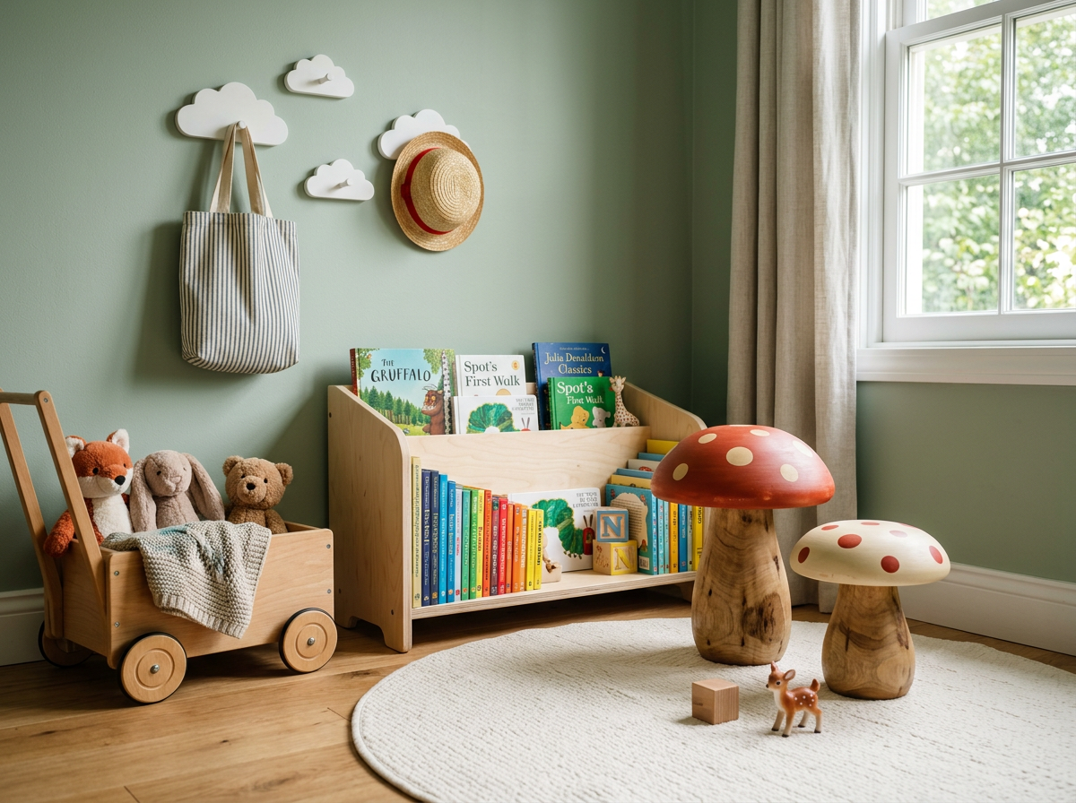 Mushroom-shaped stool kids room