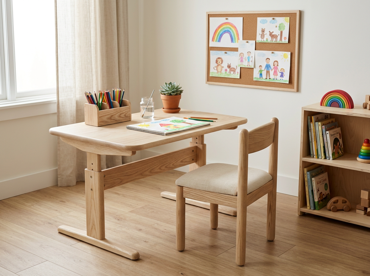 Solid hardwood kids desk