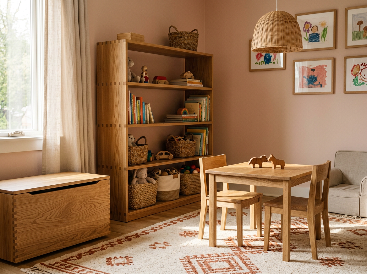 Solid hardwood kids furniture with traditional joinery