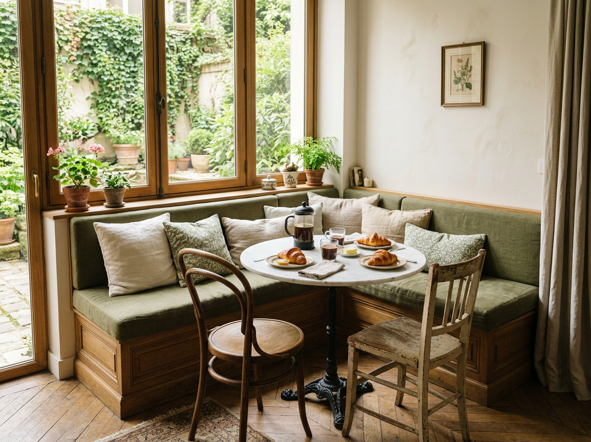 Built-in banquette seating