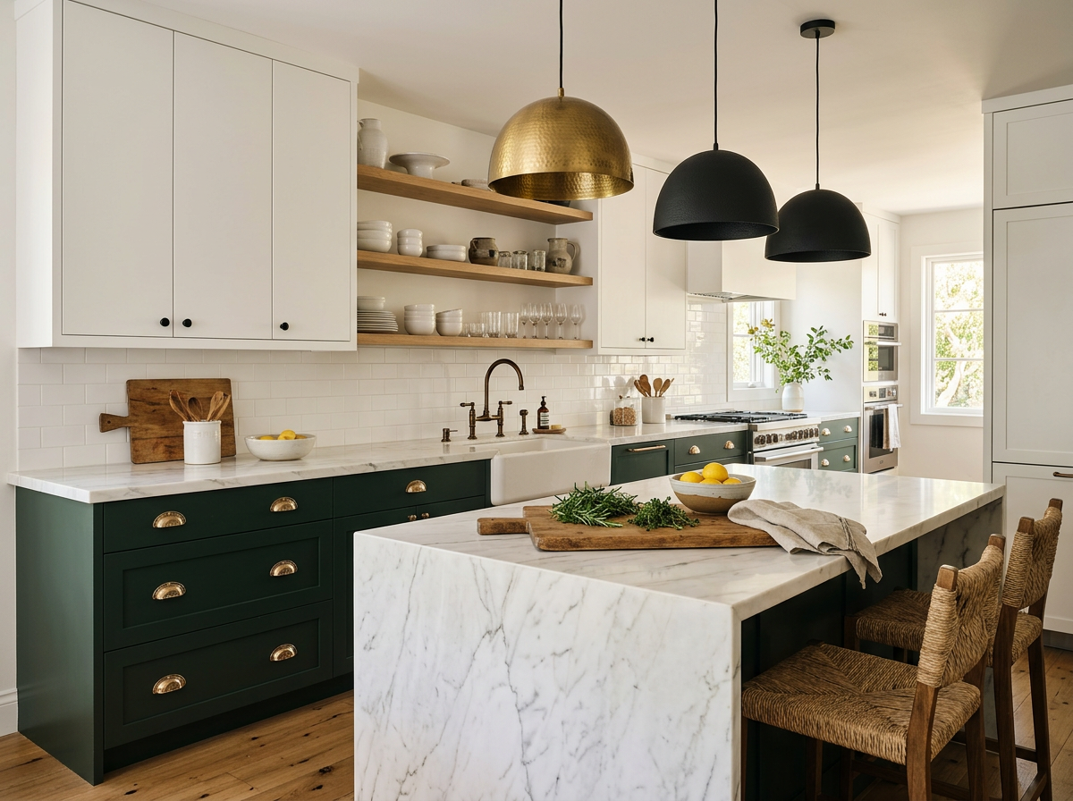 Mixed metal kitchen hardware