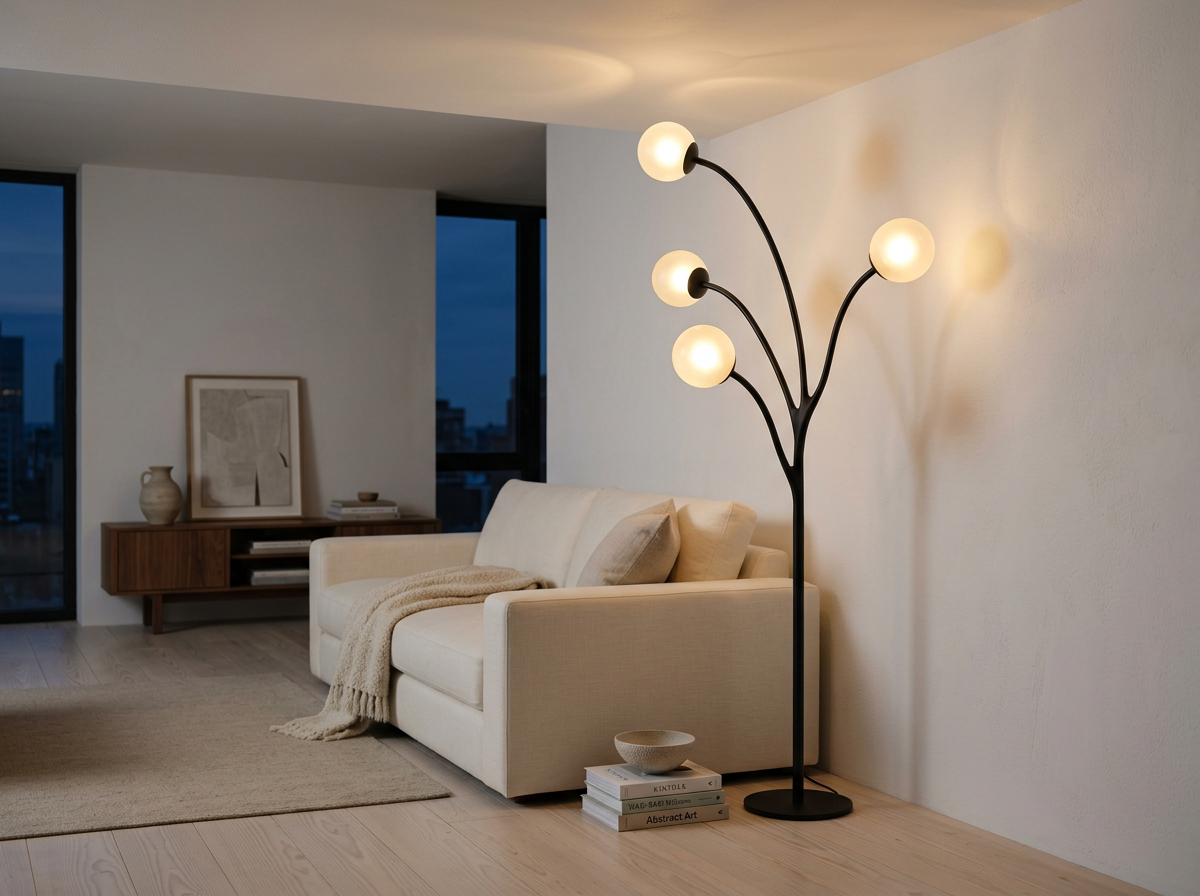 Biomorphic branching floor lamp