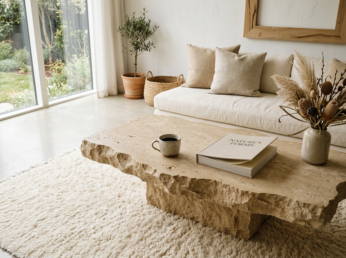 Organic stone coffee table