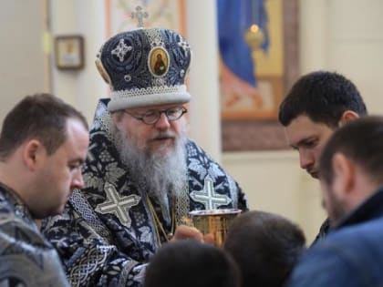 В среду Крестопоклонной седмицы архиепископ Герасим возглавил Литургию Преждеосвященных Даров в кафедральном соборе