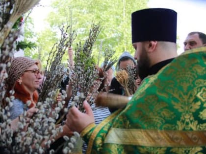 В Вербное воскресение архиепископ Герасим возглавил Литургию в кафедральном соборе