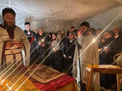 первая в истории литургия на территории парка победы