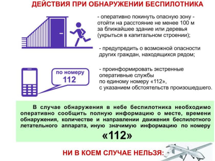 ПАМЯТКА по действиям при обнаружении в воздушном пространстве беспилотного воздушного судна