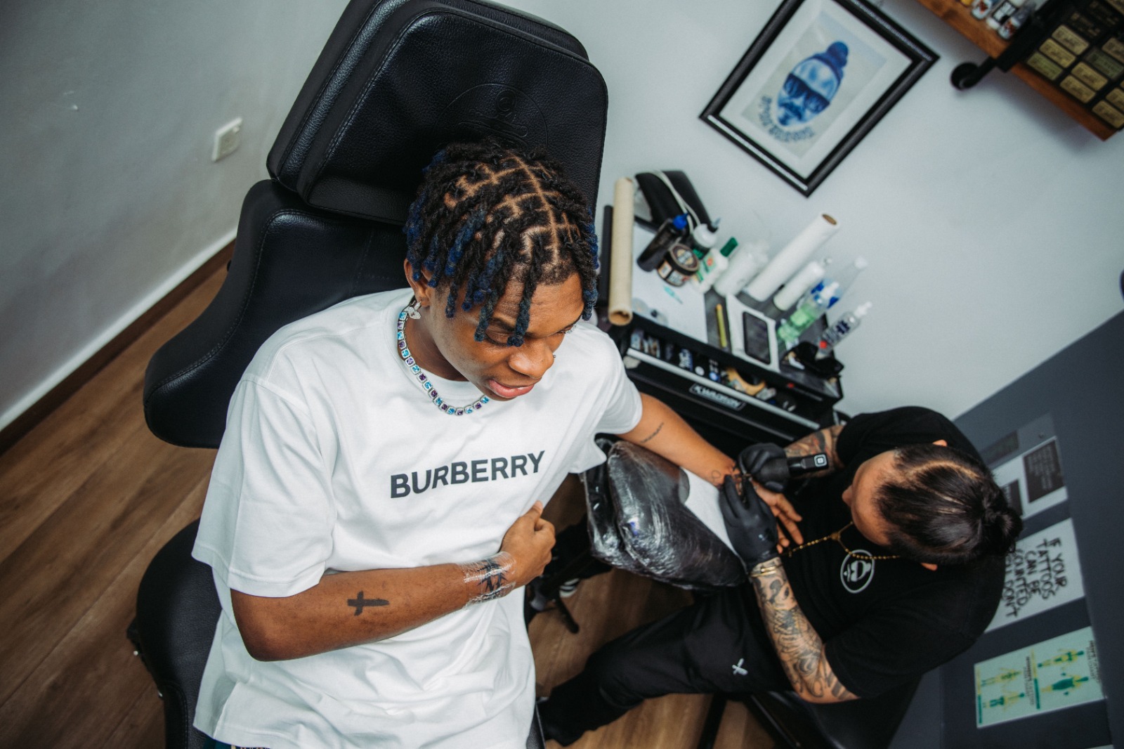 Tattoo artist at work
