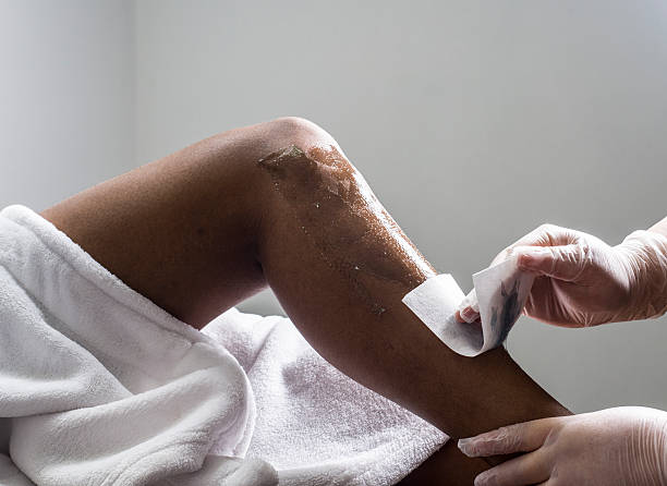 Waxing session with a beauty professional