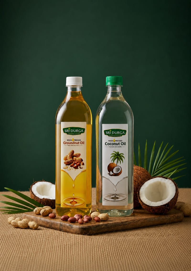 Sri Durga wood-pressed Coconut Oil and Groundnut Oil