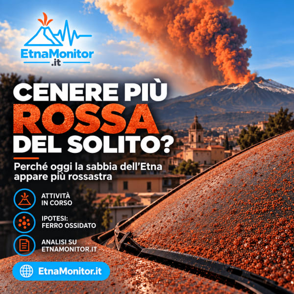 Cenere rossa sull’Etna oggi: perché la sabbia vulcanica appare più rossastra del solito?