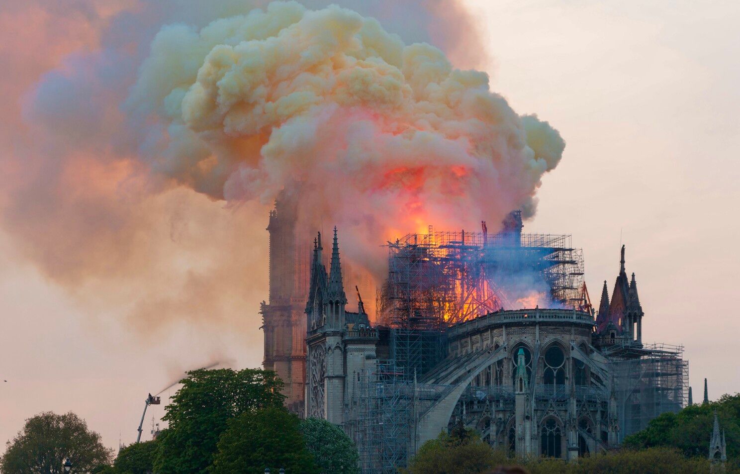 Notre-Dame burning in 2019