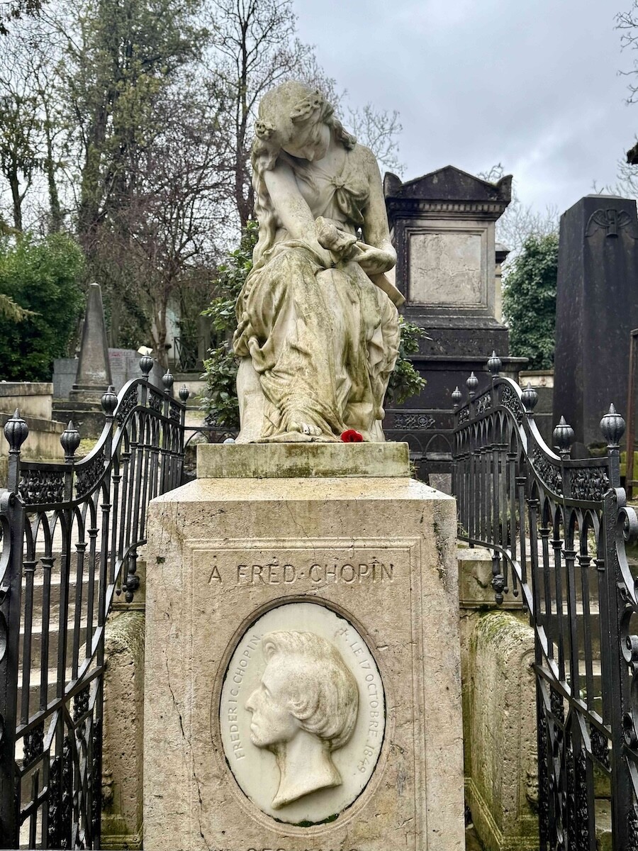 Frédéric Chopin's grave at Père Lachaise Cemetery