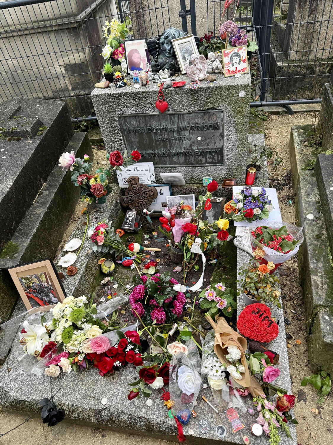 Jim Morrison's grave at Père Lachaise Cemetery