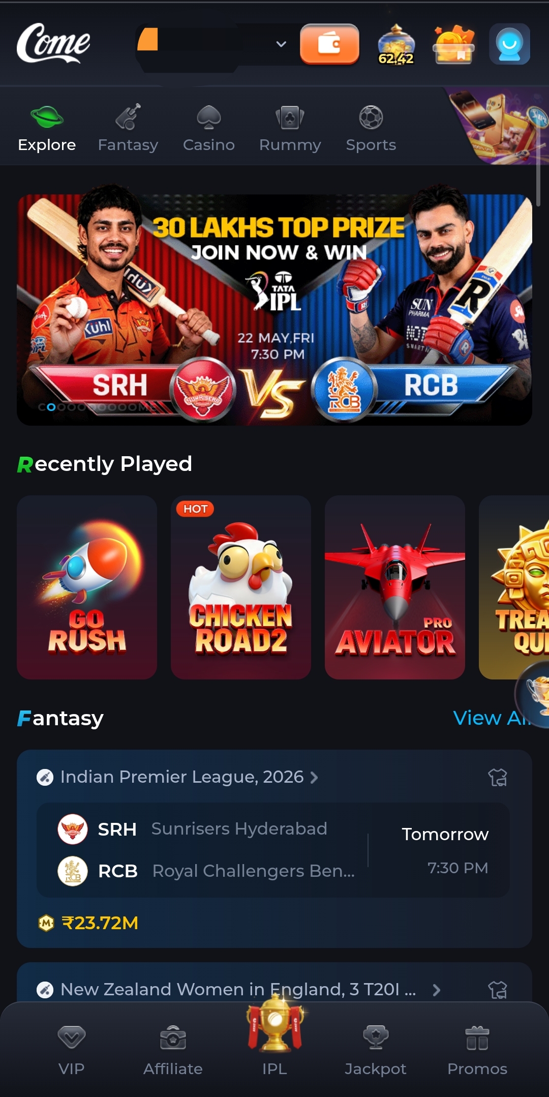Come Fantasy App Cricket Team Selection Screen aur Player Stats
