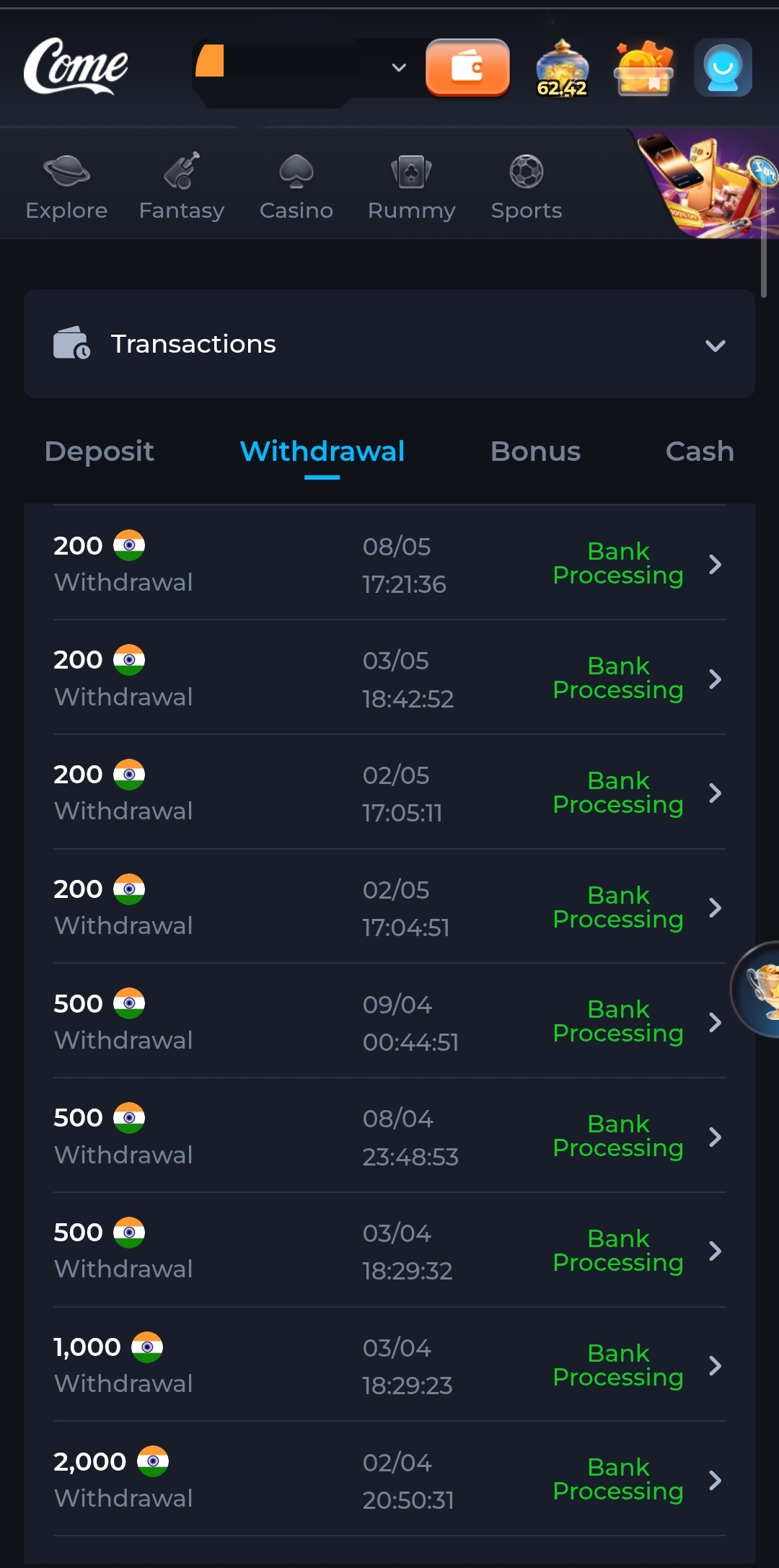 Come11 Fantasy App Contest Lobby Interface 2026